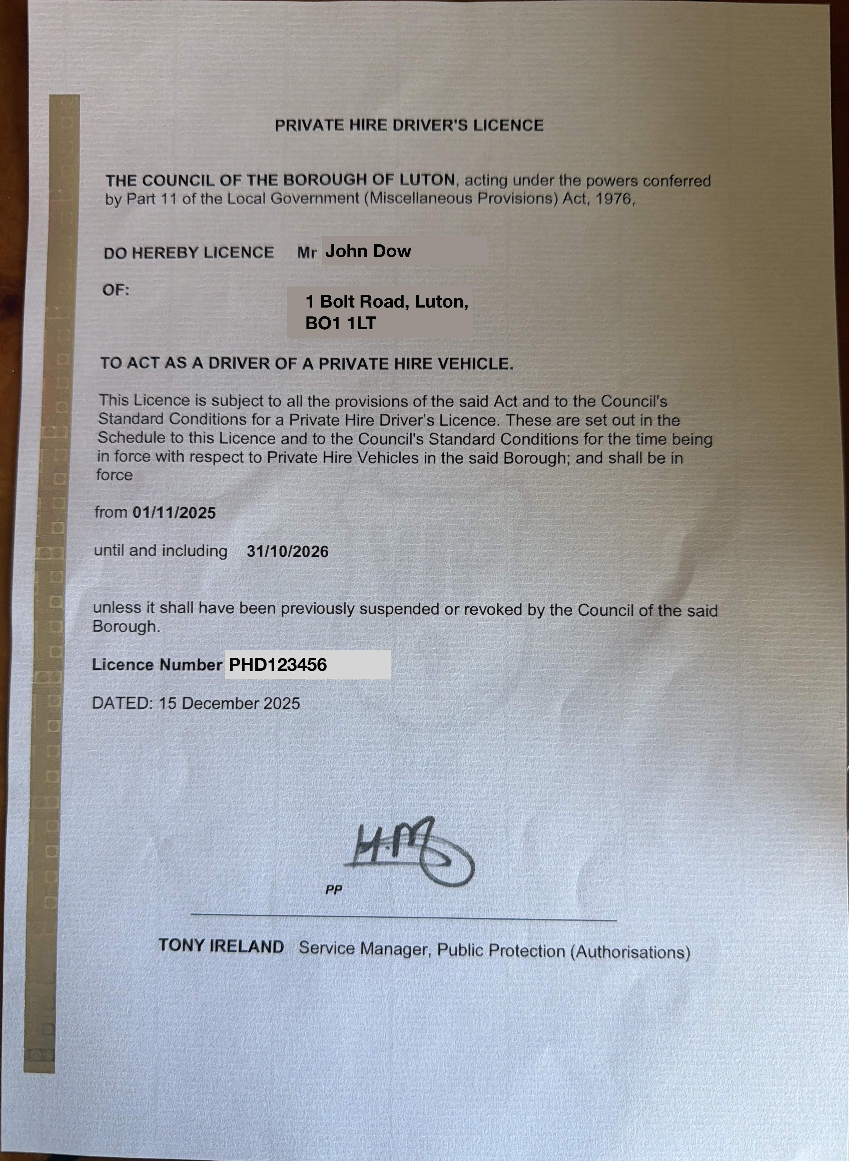 privatehiredriverlicence