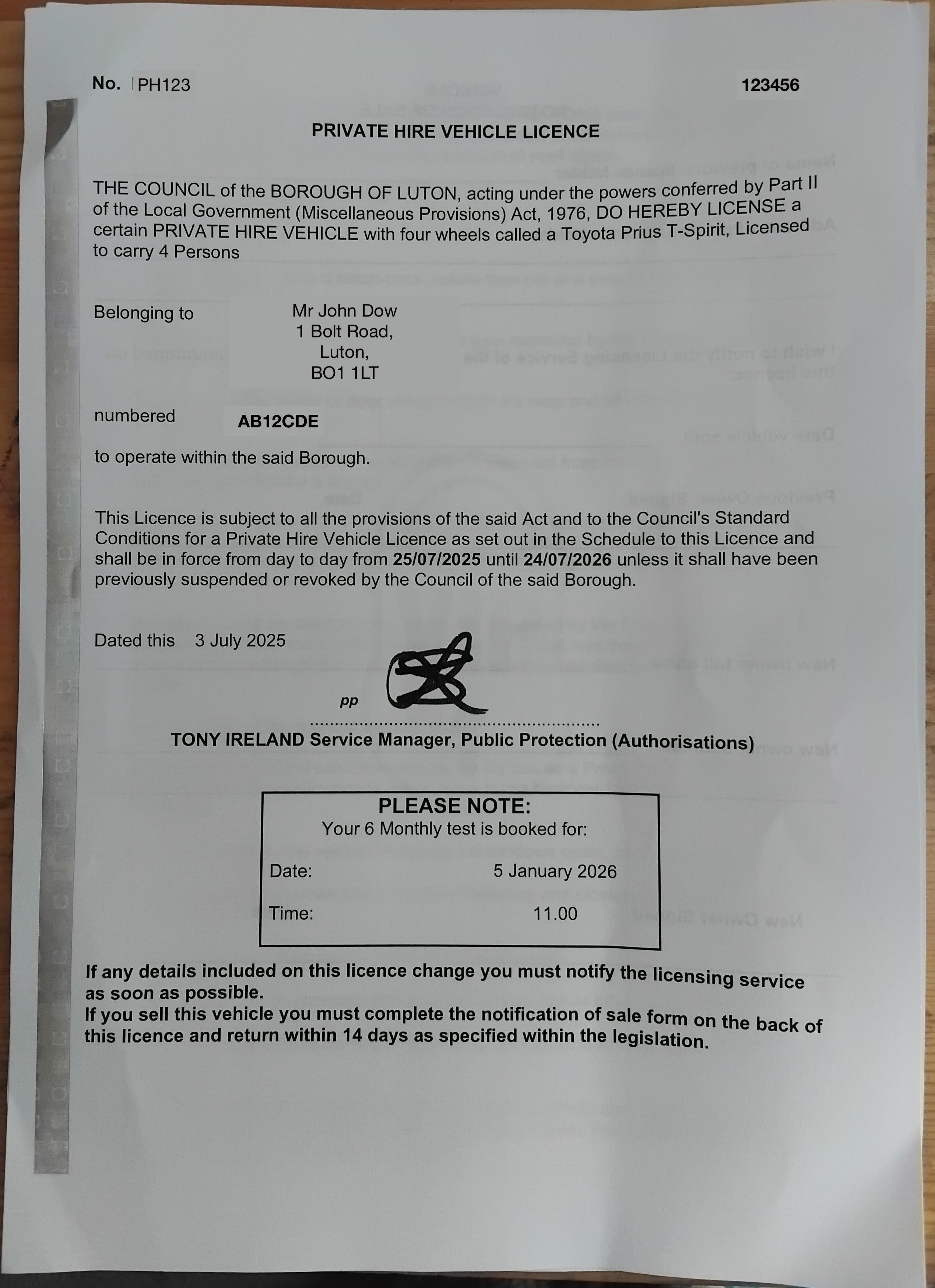 privatehirevehiclelicence