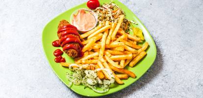 Chicken Kiev with French Fries