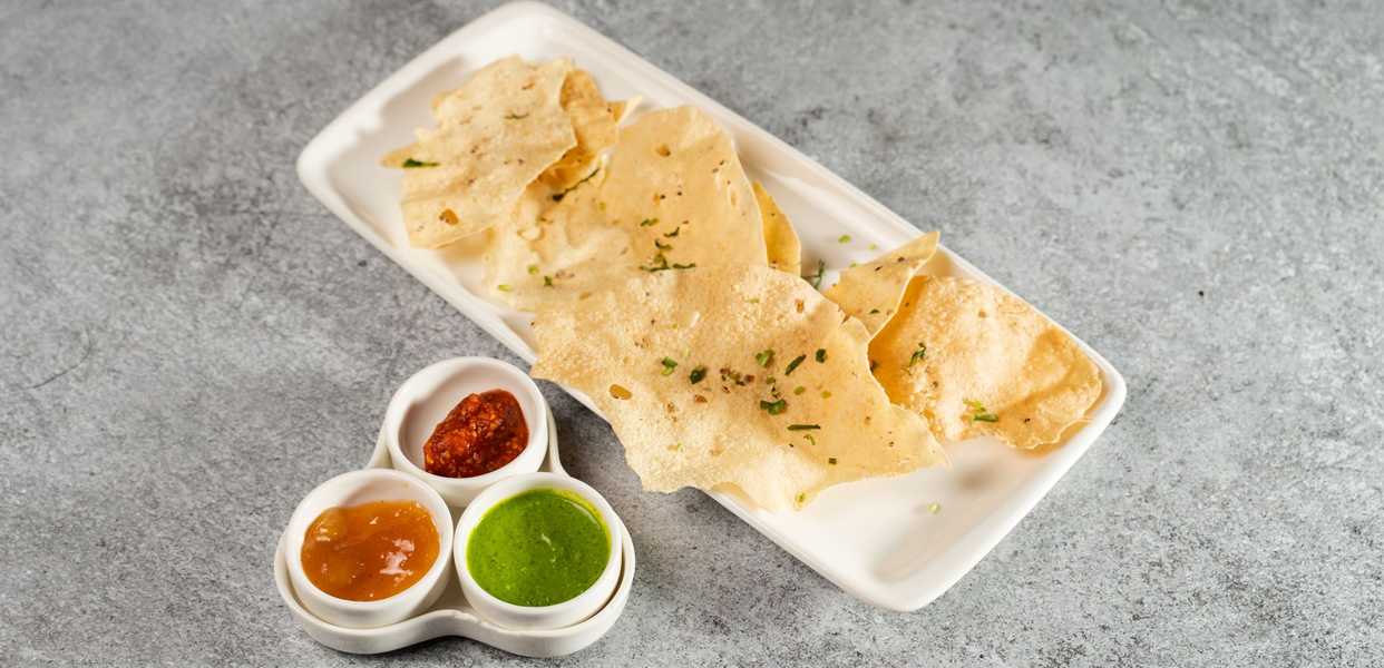 Pepper Papadom with Dip (V) (VG) (GF)