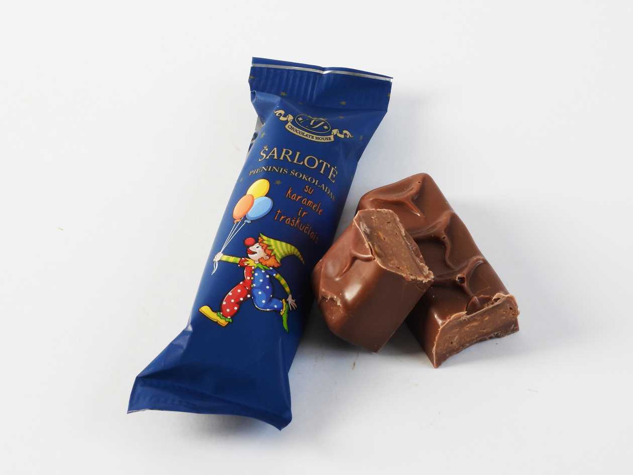 Šarlotė Milk Chocolate with Caramel and Crisps 38 g