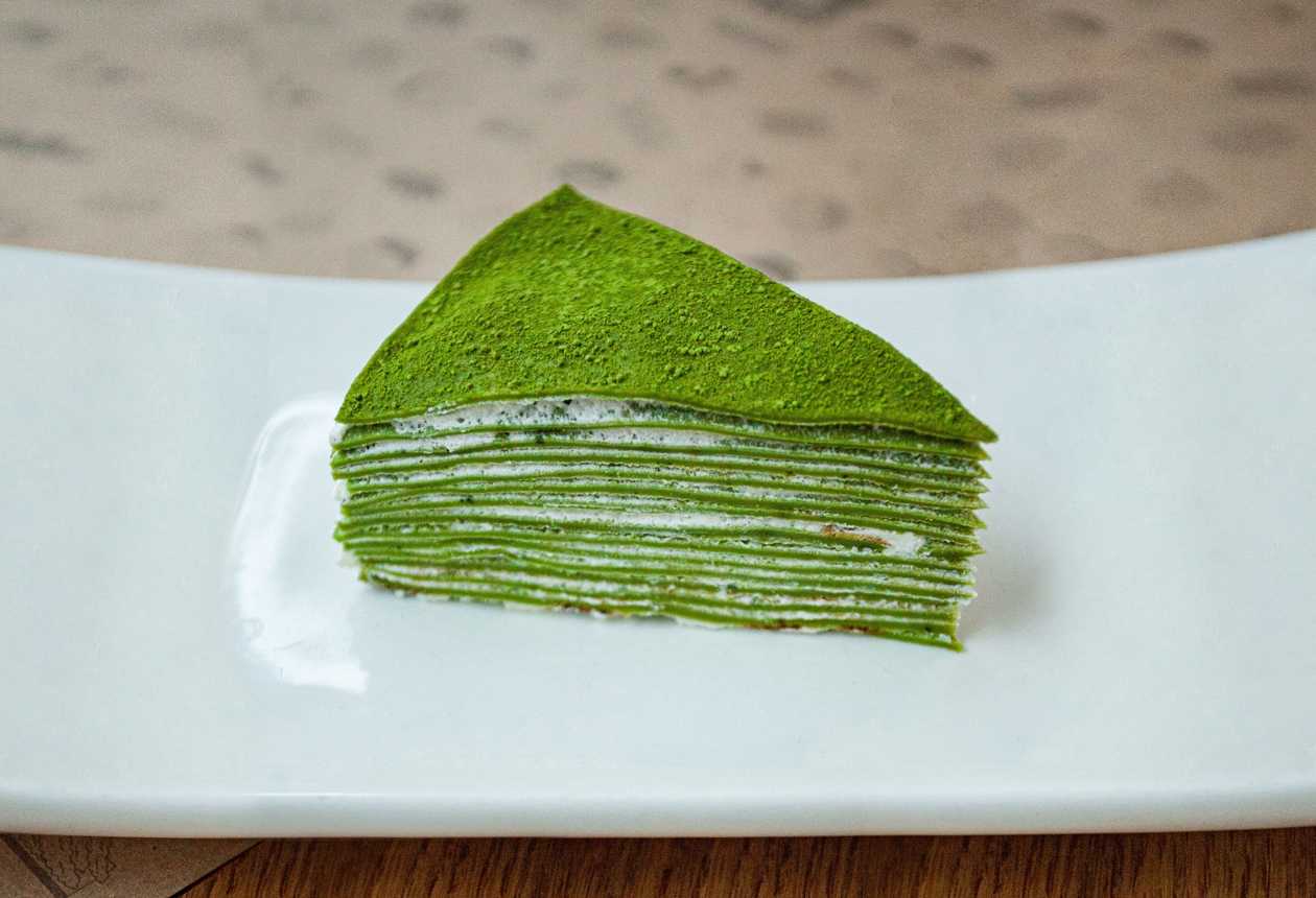 Matča pankūku torte