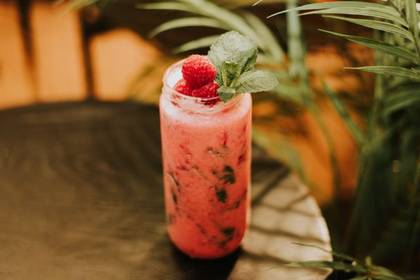 Coconut and Raspberry Mojito