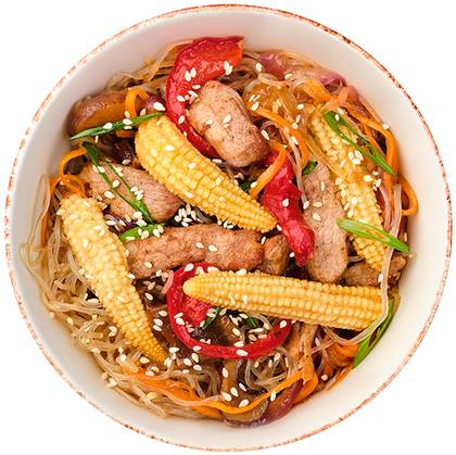 Transparent noodles with pork
