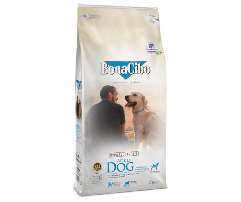Chicken & Rice with Anchovy BonaCibo Adult Dog 1kg