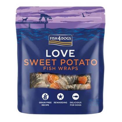 Fish4Dogs Sea Wraps maius koertele, maguskartuliga 100 g