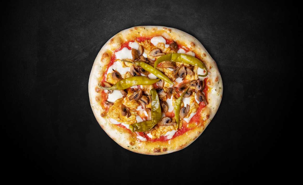 With chicken and champignons