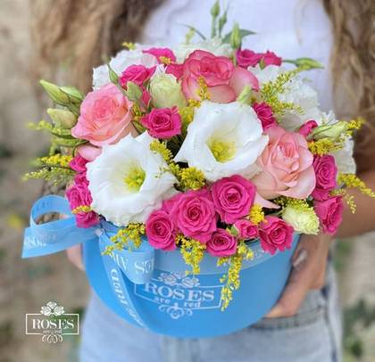 Flowers in blue box N68