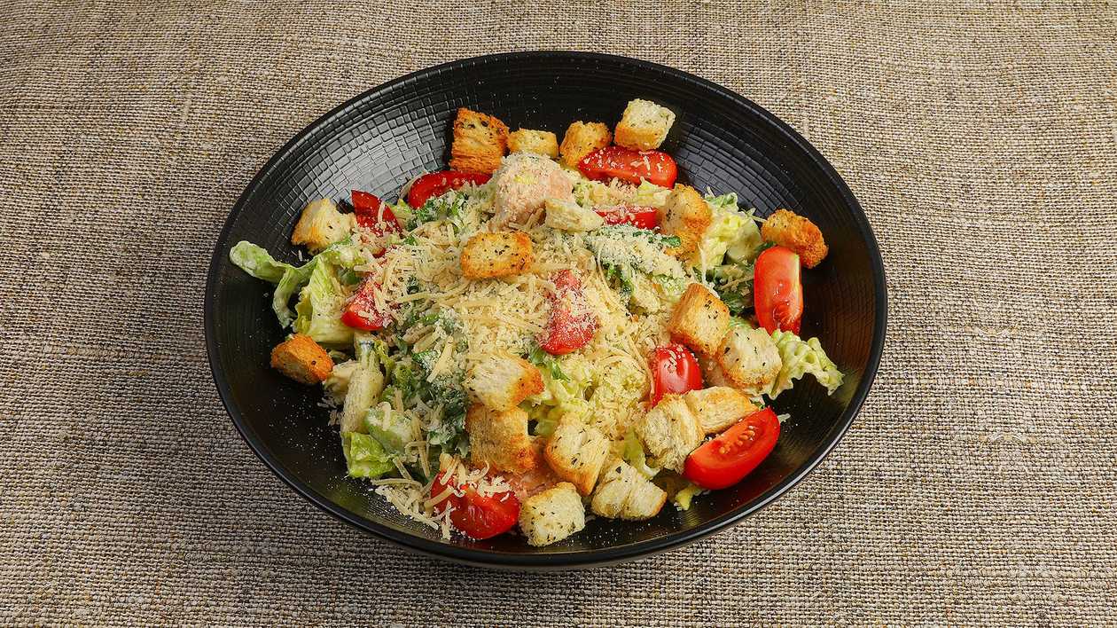 11. Caesar Salad with Grilled Salmon Fillet