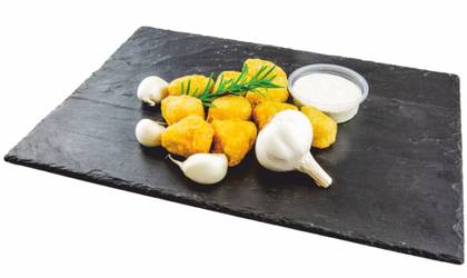 Garlic "Cheddar" cheese snack