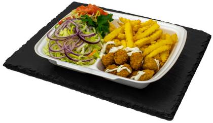 Crispy chicken balls on a plate