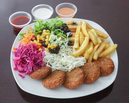 Menu Falafel em Prato Vegetariano