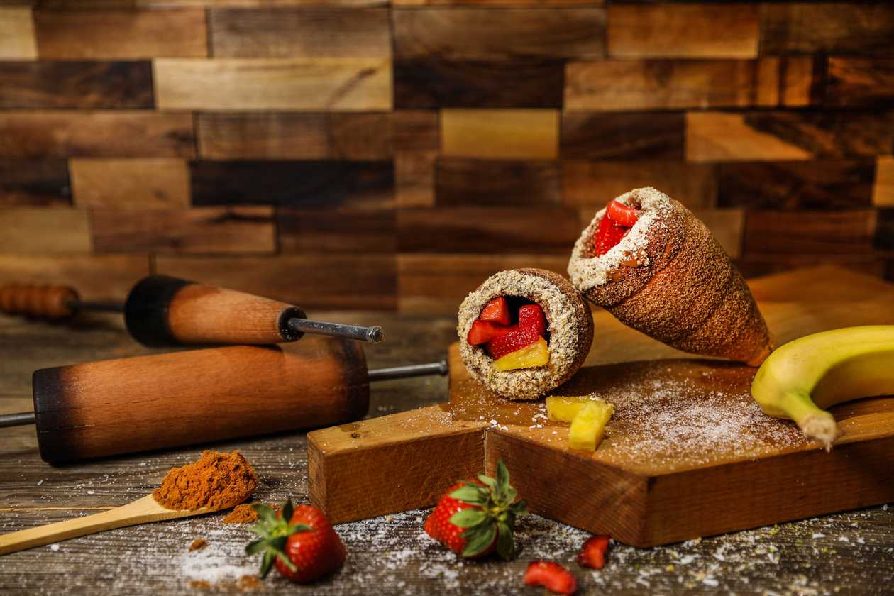 Chimney Cone with Chocolate, Fruits and Nuts