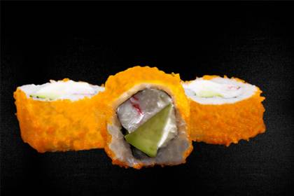 8. Crab meat, avocado, orange caviar, Philadelphia cheese