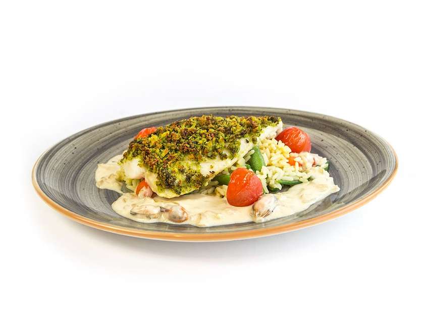 Pangassium with herb crust