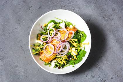 Salmon Salad with Mustard-Honey Sauce