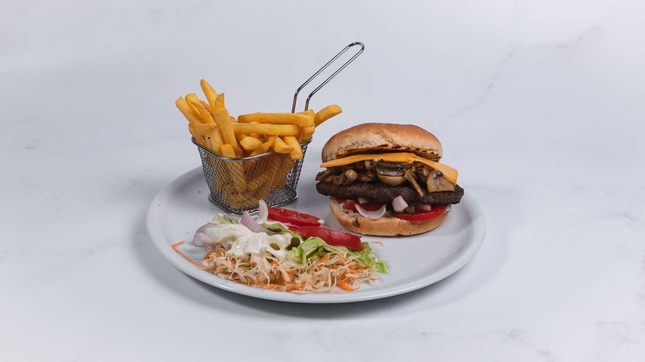 Mushroom Burger & Fries
