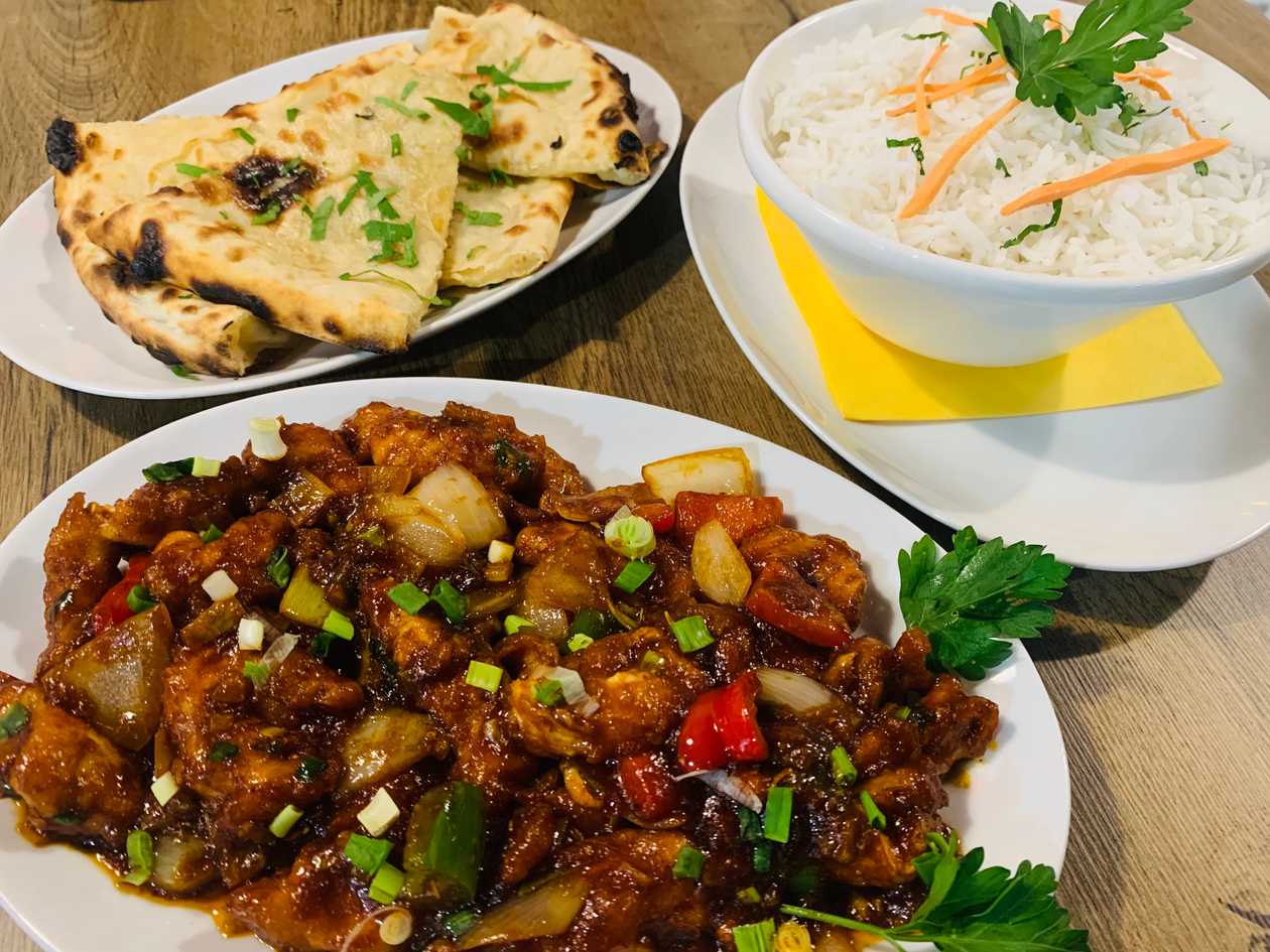 Chilli Chicken+Rice+Butter Naan