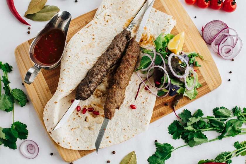 Shaslik with minced  beef