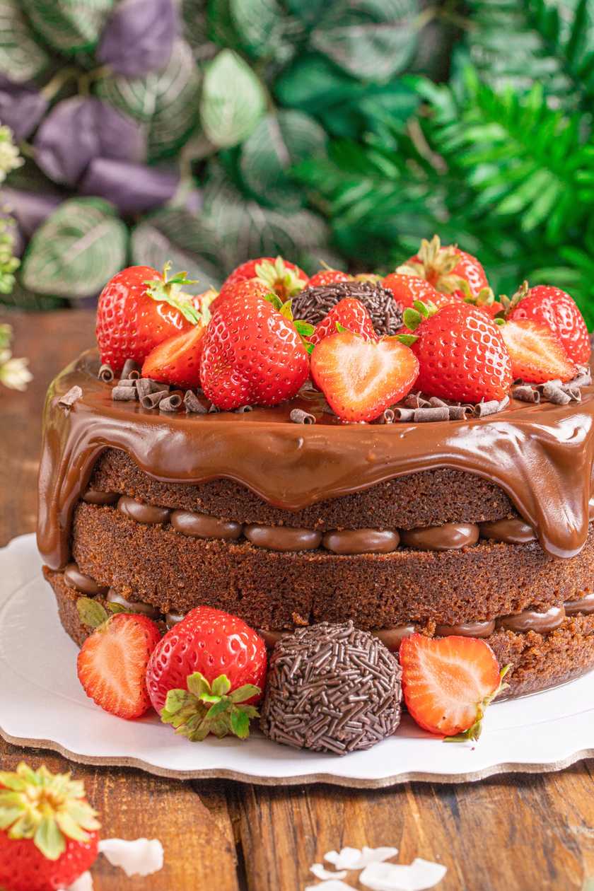 Slice of Gourmet Brigadeiro Cake