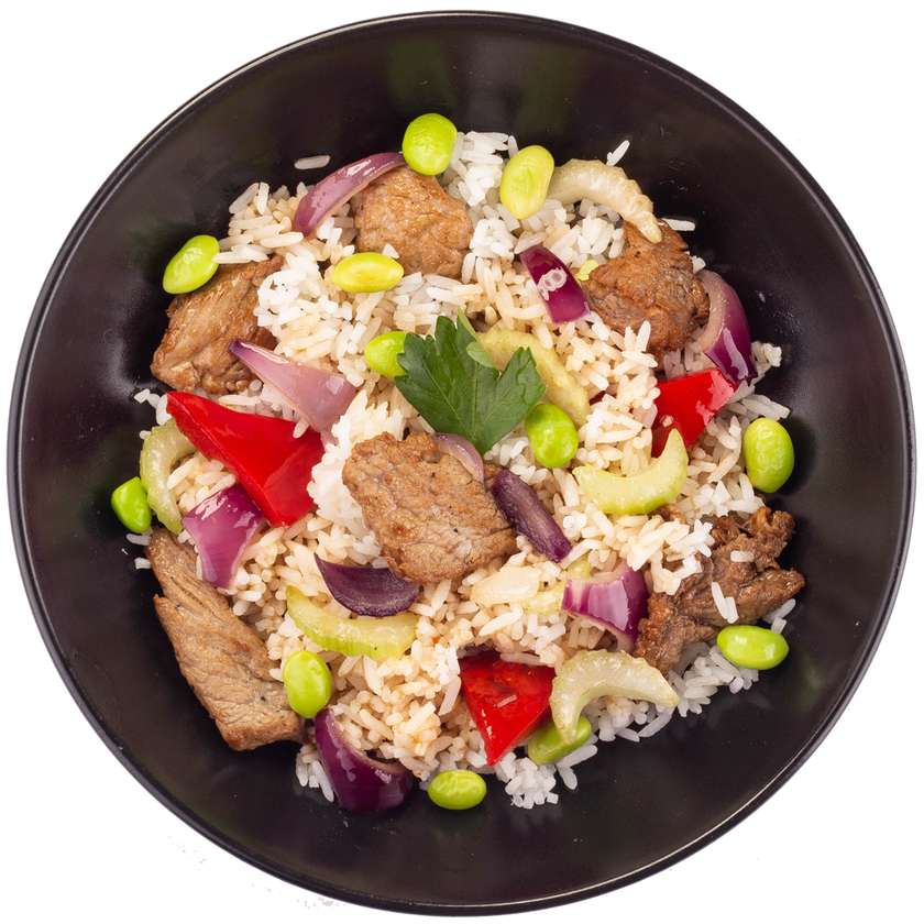 Рис з телятиною в пряному соусі