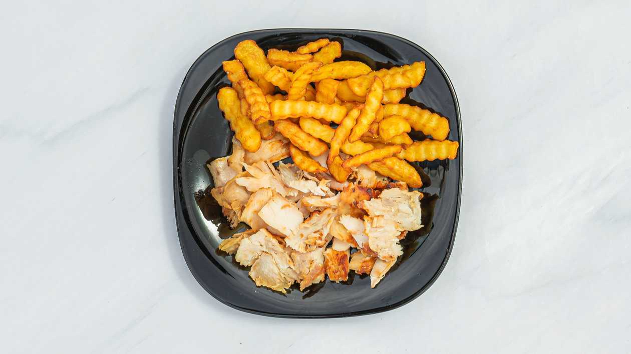 French fries with meat