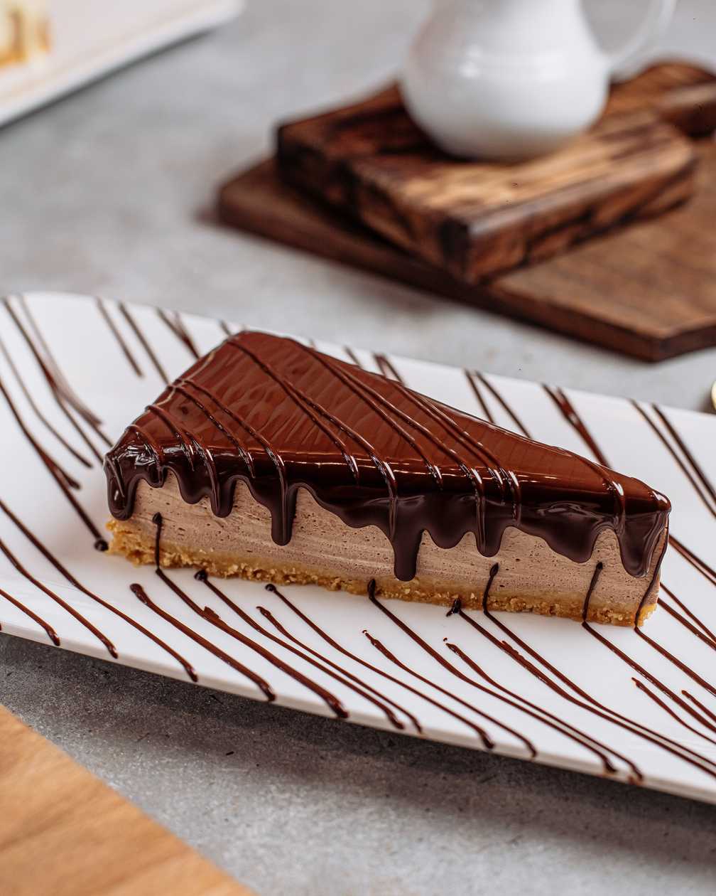 Dark chocolate cheesecake