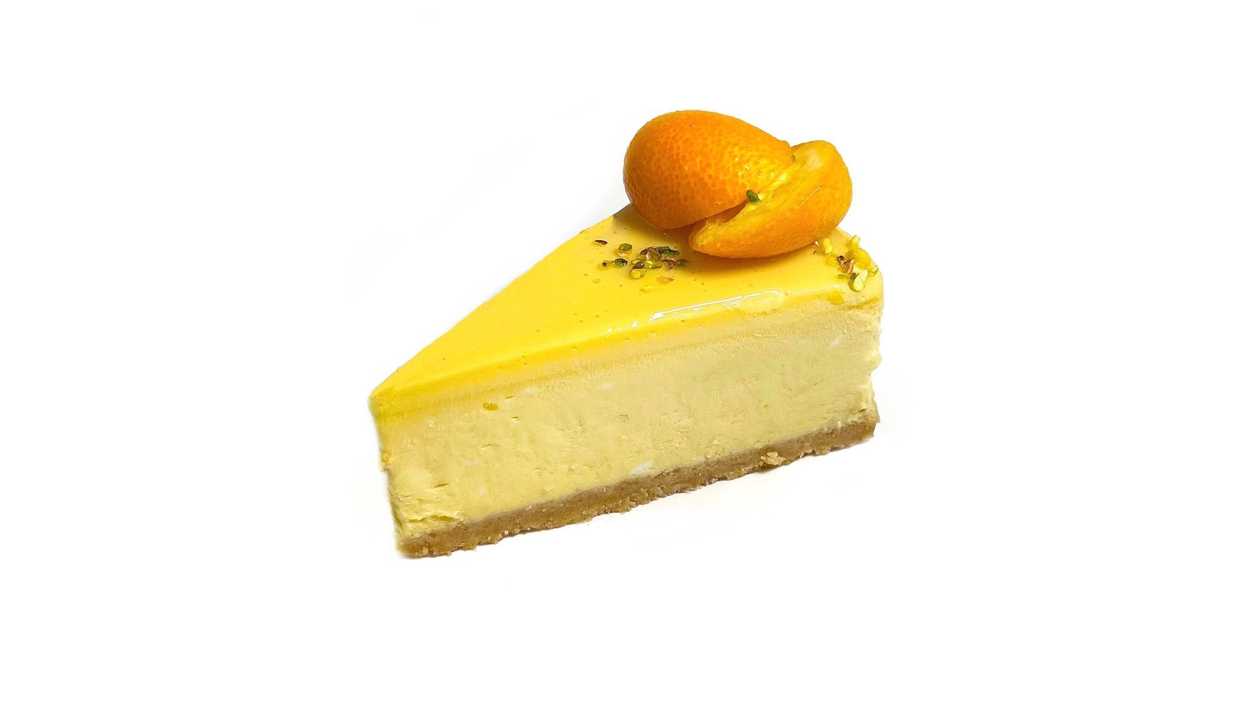 Mango and passion fruit cheesecake