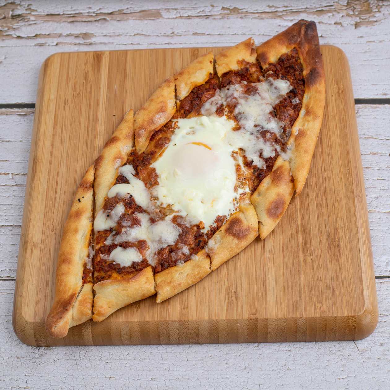 Minced Meat and Cheese Egg Pide
