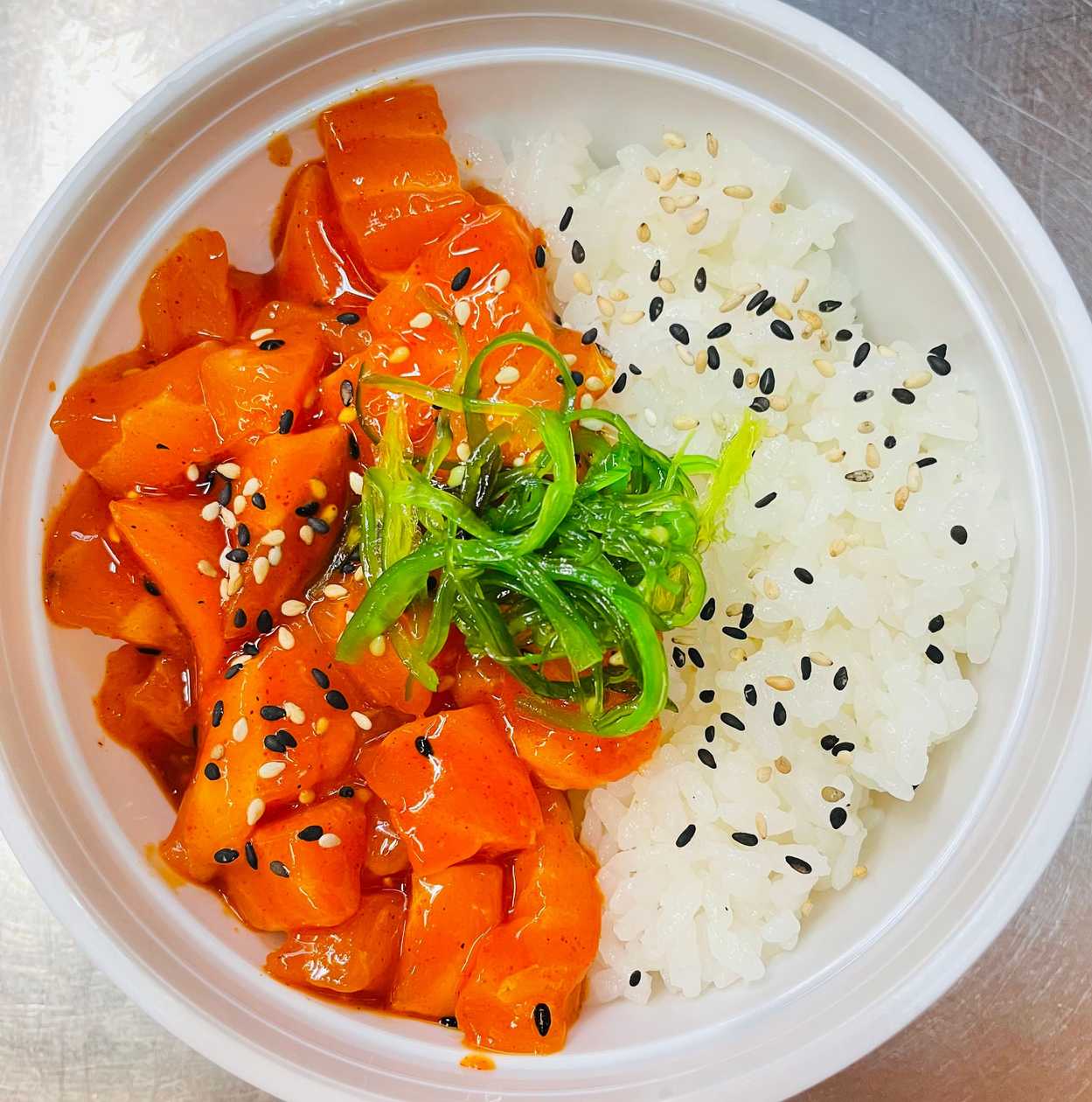 Sushi Rice with Salmon Kimchi