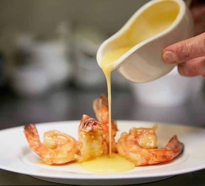 Wild shrimps in butter lemon sauce