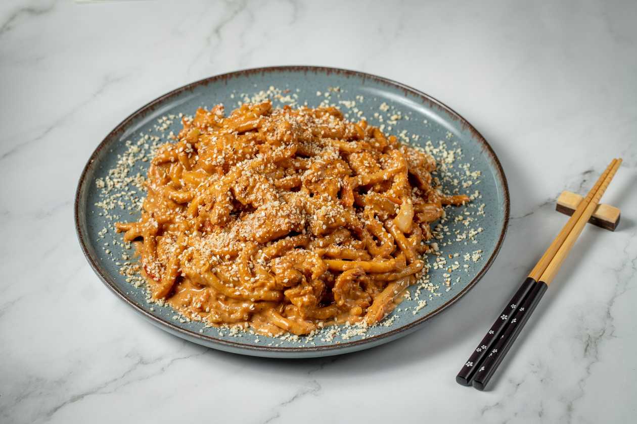 Special Noodles With Chicken (Cream And Peanuts)