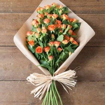 Orange Dwarf Roses In Craft