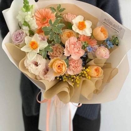 Rose Eucalyptus Daffodil Eustoma Gerbera