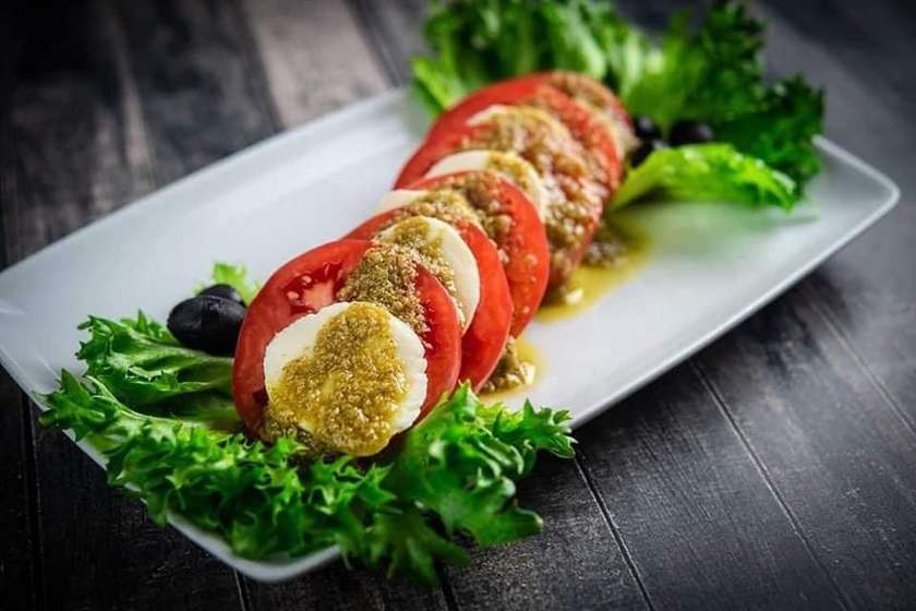 Salad with Carpese Pesto Sauce