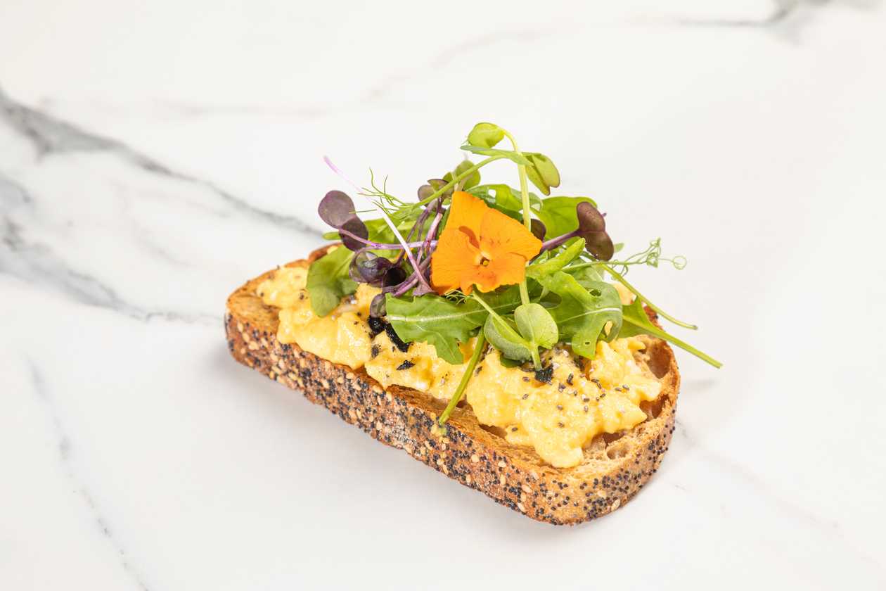 Scrambled Eggs On Toasted Bread