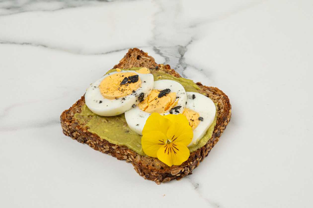 Open-Faced Sandwich With Boiled Egg