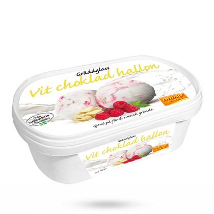 Triumf Glass Vit Choklad Hallon 500ml