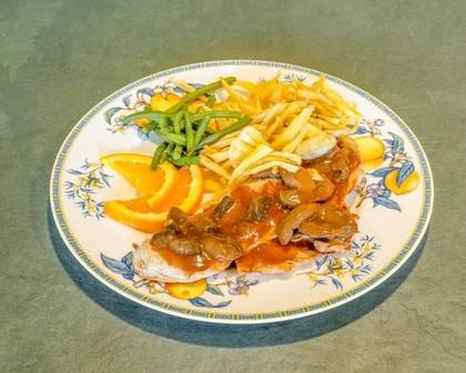 Chicken Strips with Mushroom Sauce