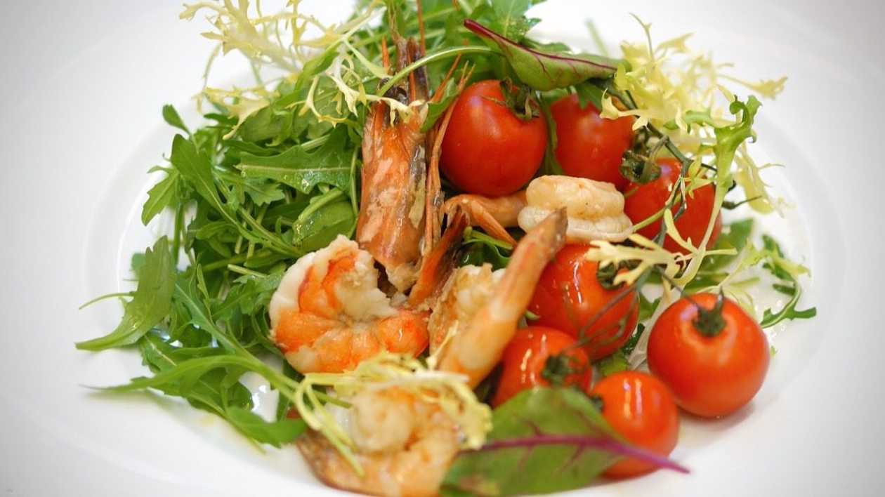INSALATA VERDE CON GAMBERONI