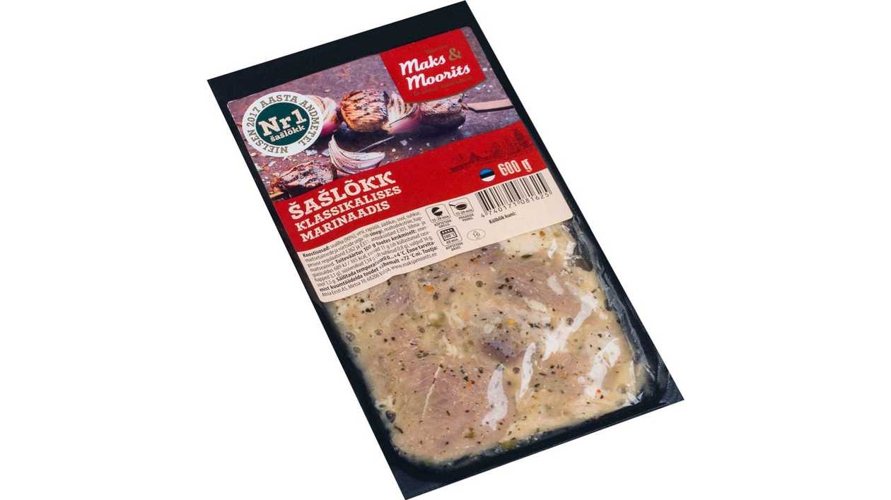 Šašlõkk klassikalises marinaadis 600 g