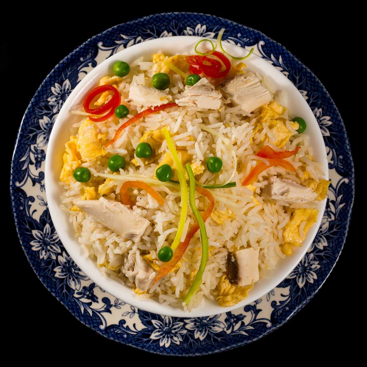 59. Fried vegetable rice with chicken and egg
