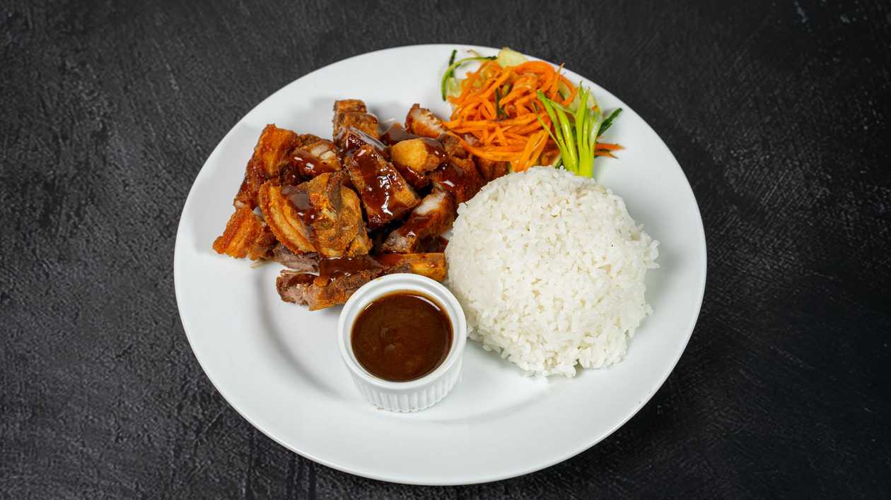 Pan-fried pork belly (Lechon kawali)
