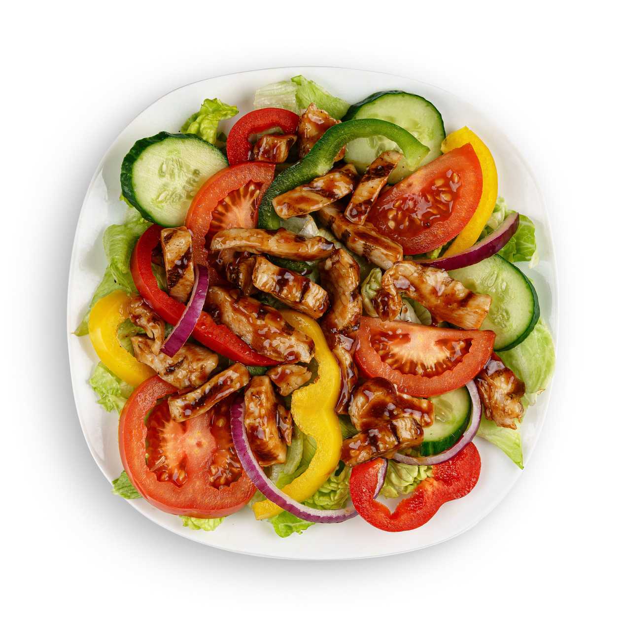 BBQ chicken šalát