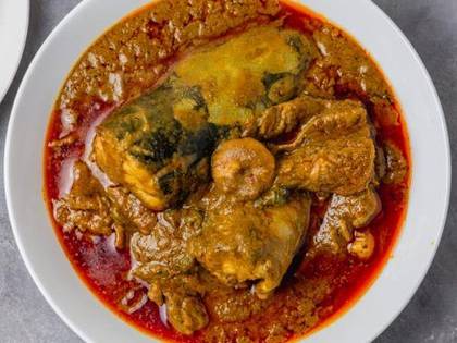 Banga Soup with {2} 🐟 Foreign Salmon (Mackerel) - Ice Fish