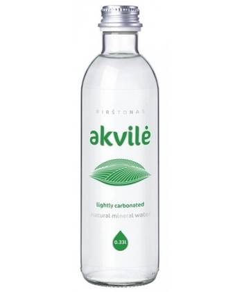 Natūralus mineralinis vanduo AKVILĖ, lengvai gazuotas 0,33 l.