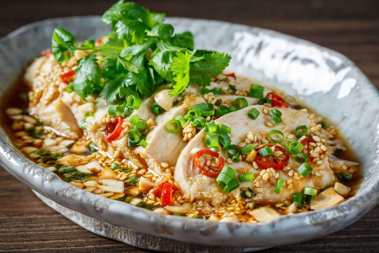 "Kou Shui Ji" boiled chicken with chili sauce