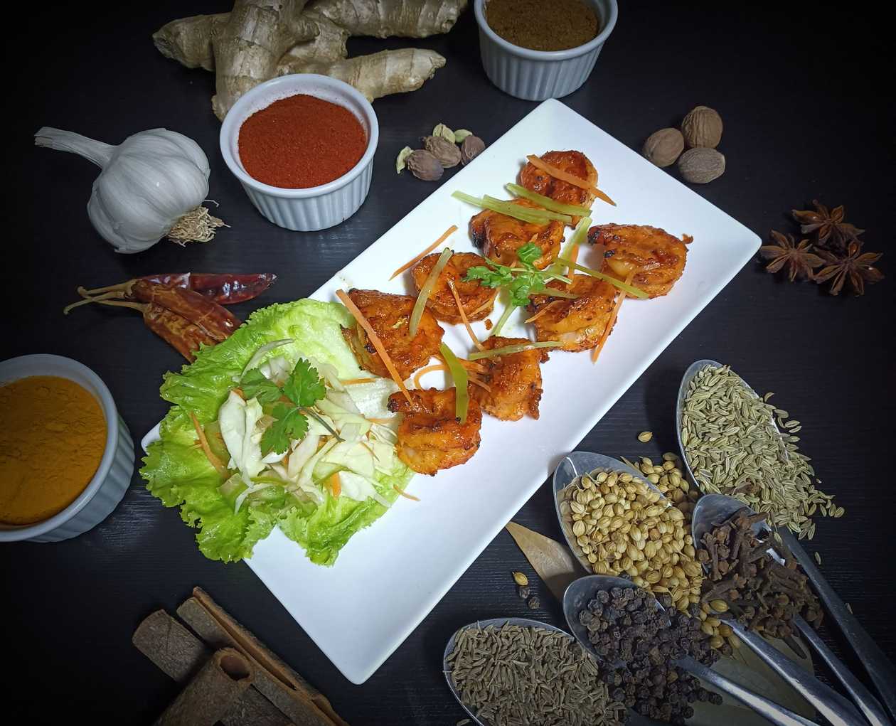 Tandoori prawns 8 pcs.