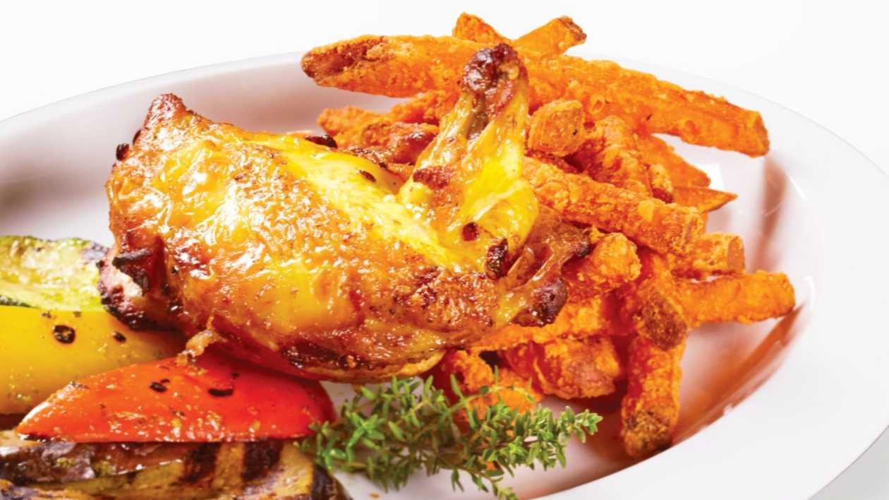 Corn chicken fillet with bone