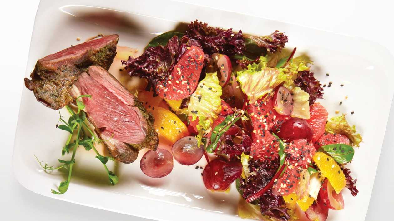 Lamb rump steak with mint marinade